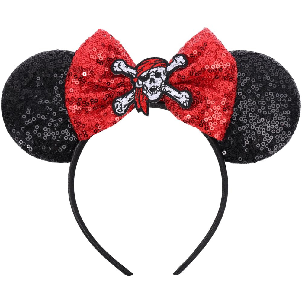ETLUK Pirate Headband, Mouse Ears with Sequin Bow for Women Boys Girls, Womens Pirate Costume for... | Amazon (US)