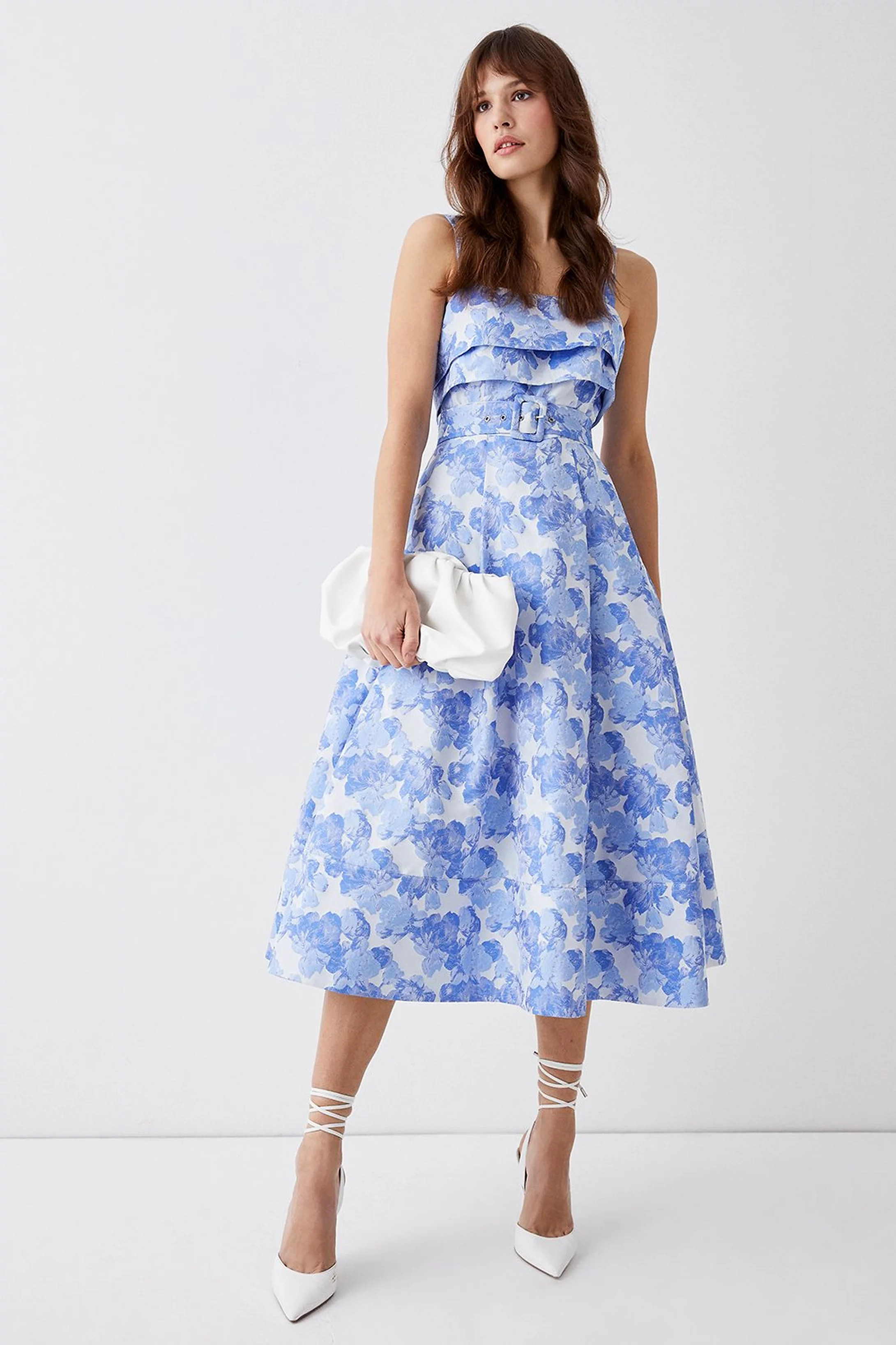 Belted Cami Top Midi Dress In Jacquard | Coast UK & IE