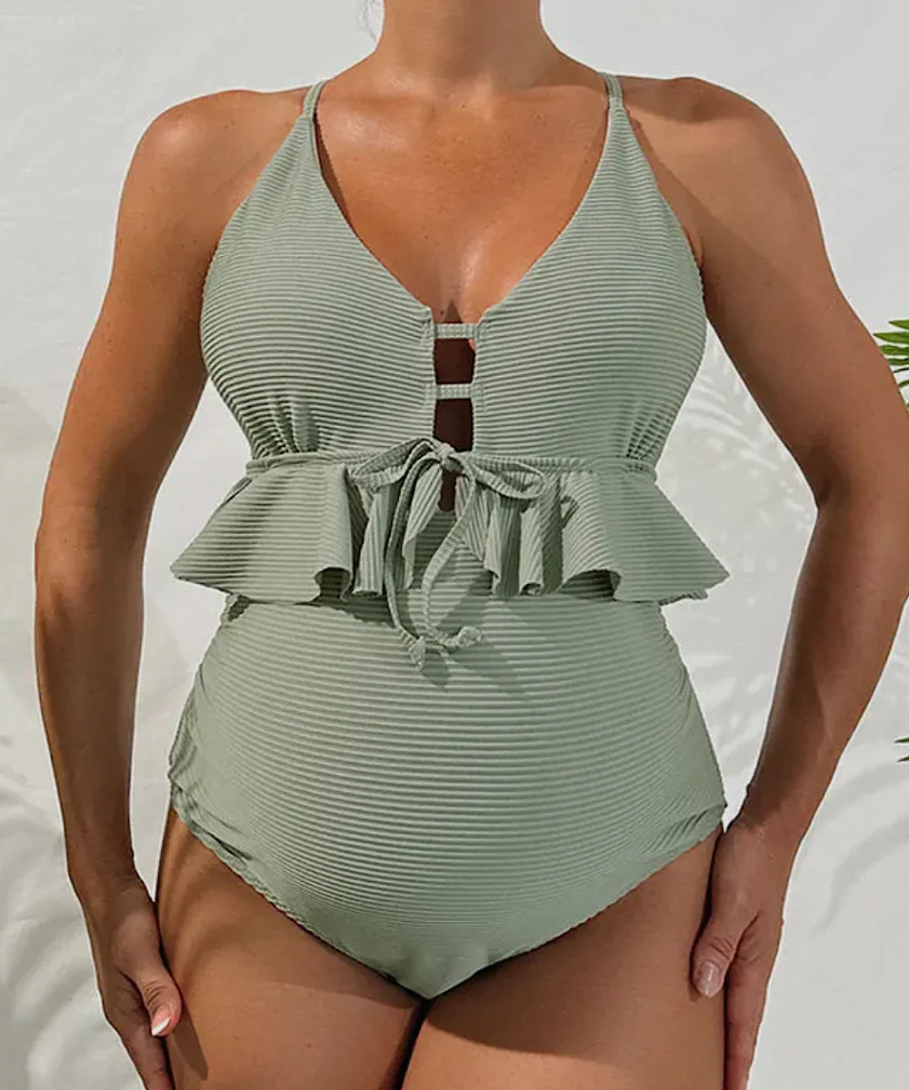 The Isabella Swimsuit (Sage) | Bump City Nashville