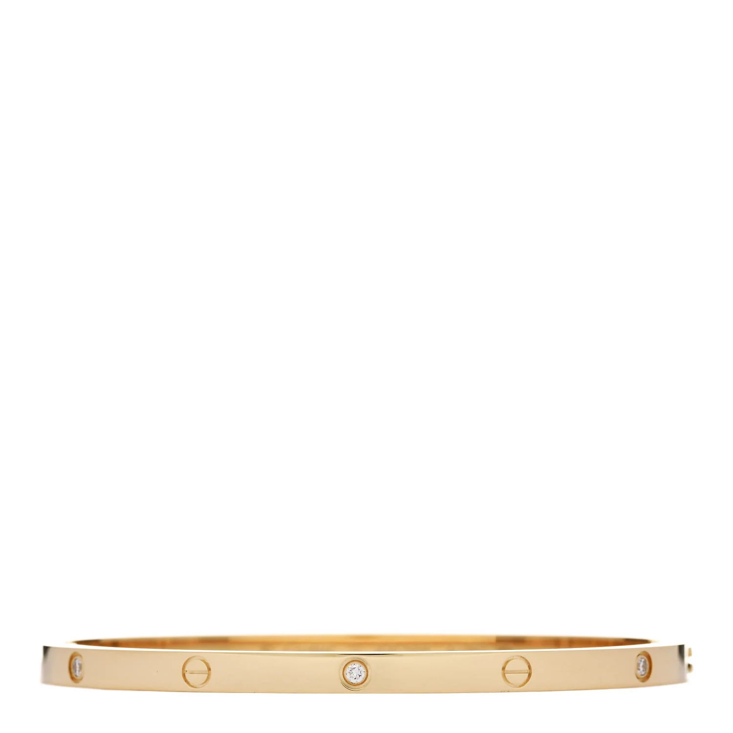18K Yellow Gold 6 Diamond Small LOVE Bracelet 17 | FASHIONPHILE (US)