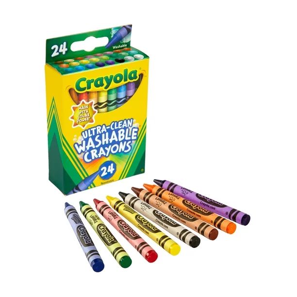 Crayola Ultra-Clean Washable Crayons, 24 Ct, Back to School Supplies for Kids, Art Supplies | Walmart (US)