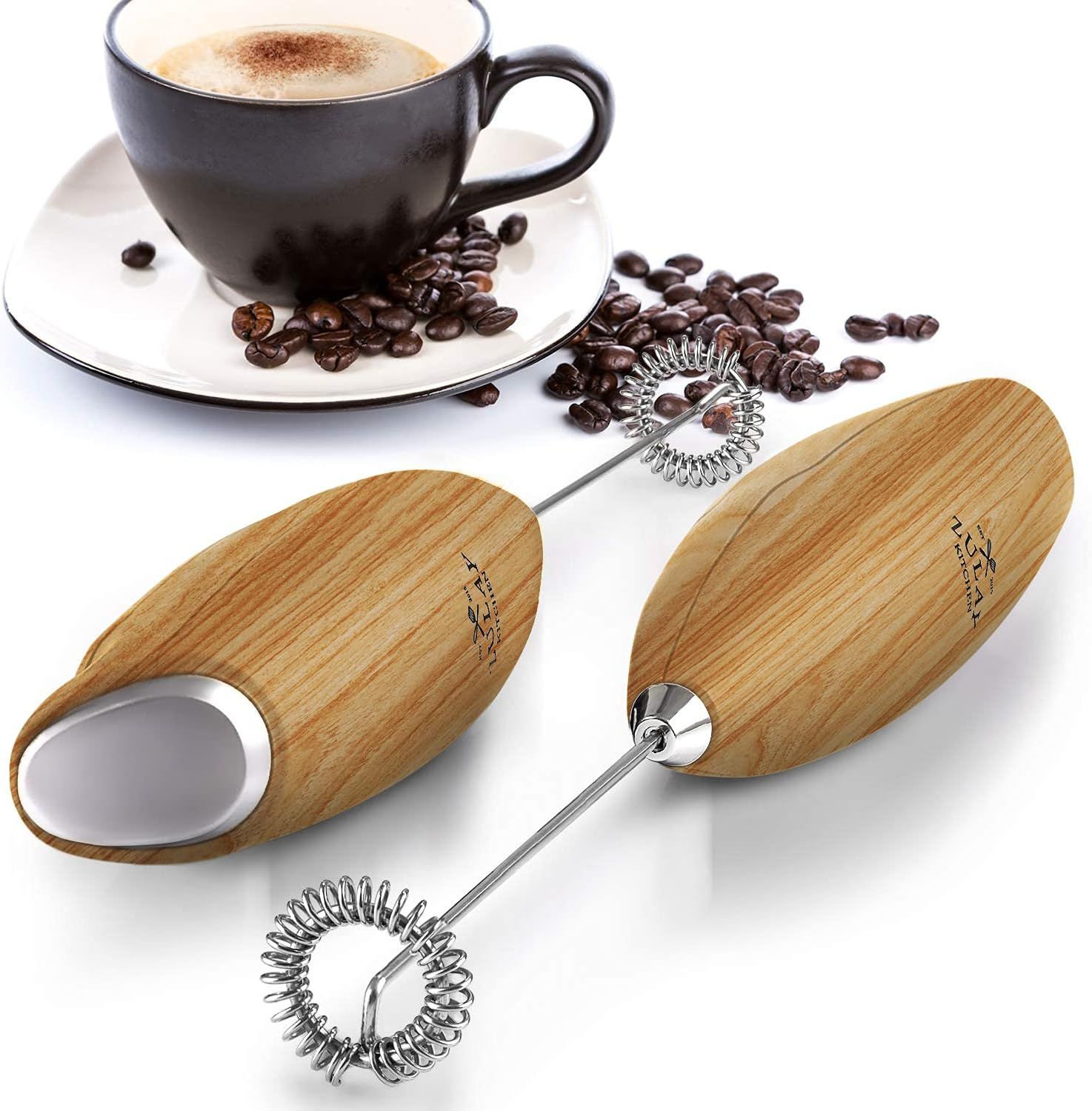 Zulay Original Milk Frother Handheld Foam Maker for Lattes - Whisk Drink Mixer for Coffee, Mini F... | Amazon (US)