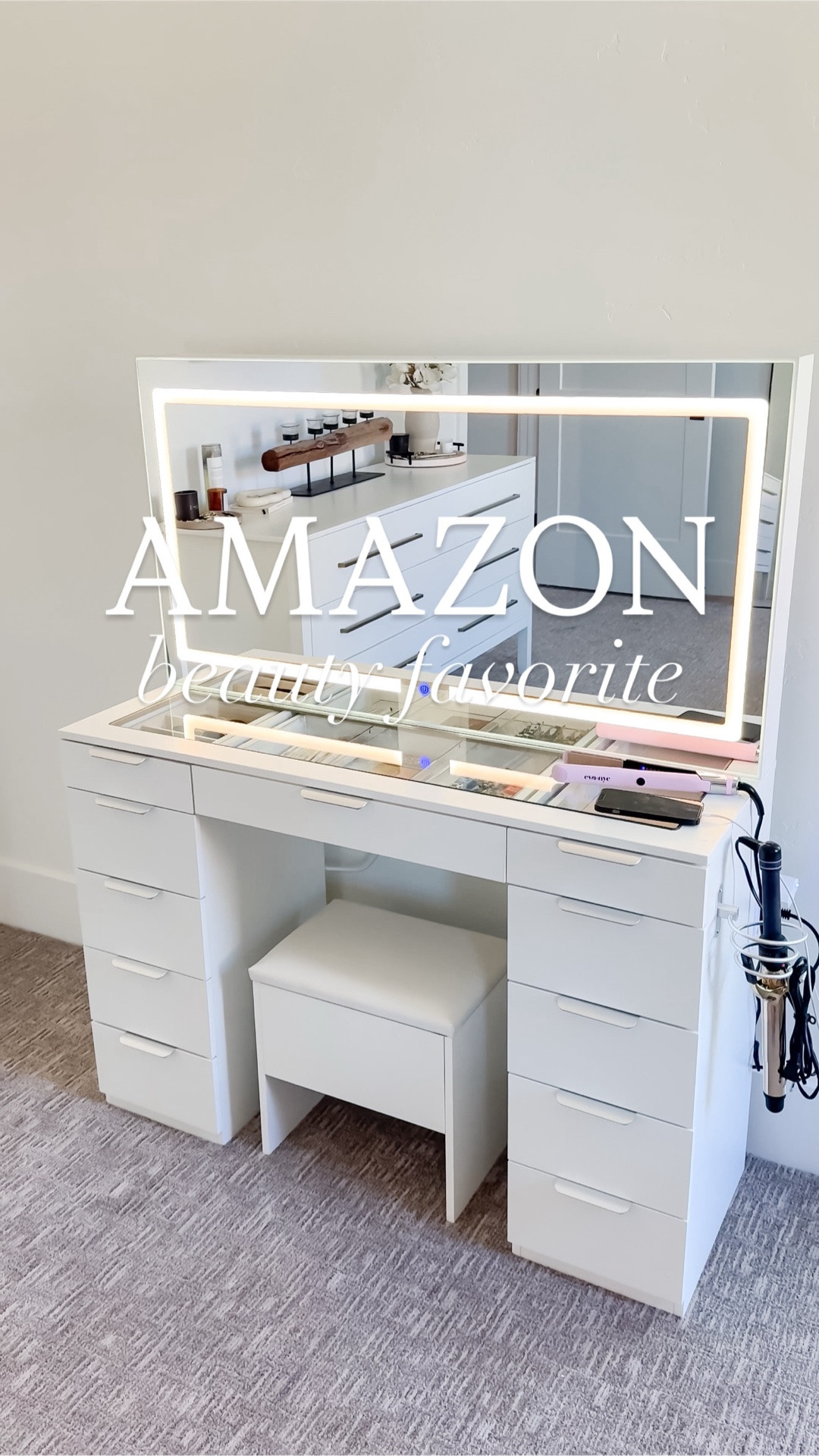 This dreamy white vanity that has us looking for reasons to get ready! It has a light up mirror and so much storage! ☁️💋🤩

#thesistershoppers #grwm #amazonmusthaves #amazoninfluencerprogram #amazonbeauty

#LTKmorningroutine #LTKHome #LTKBeauty