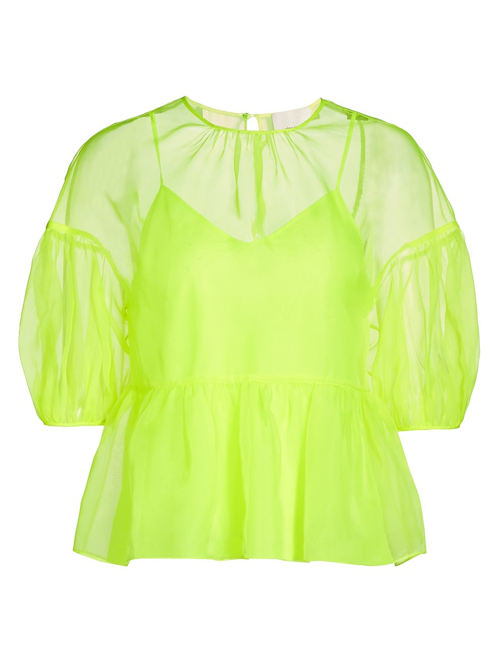 Cinq à Sept Women's Ciarra Puff-Sleeve Top - Acid Yellow - Size Small | Saks Fifth Avenue