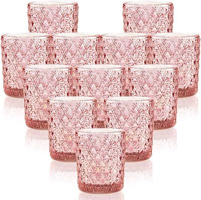 SHMILMH Rose Gold Tealight Candle Holders, Votive Candle Holder, Small Mercury Glass Votives for ... | Amazon (US)