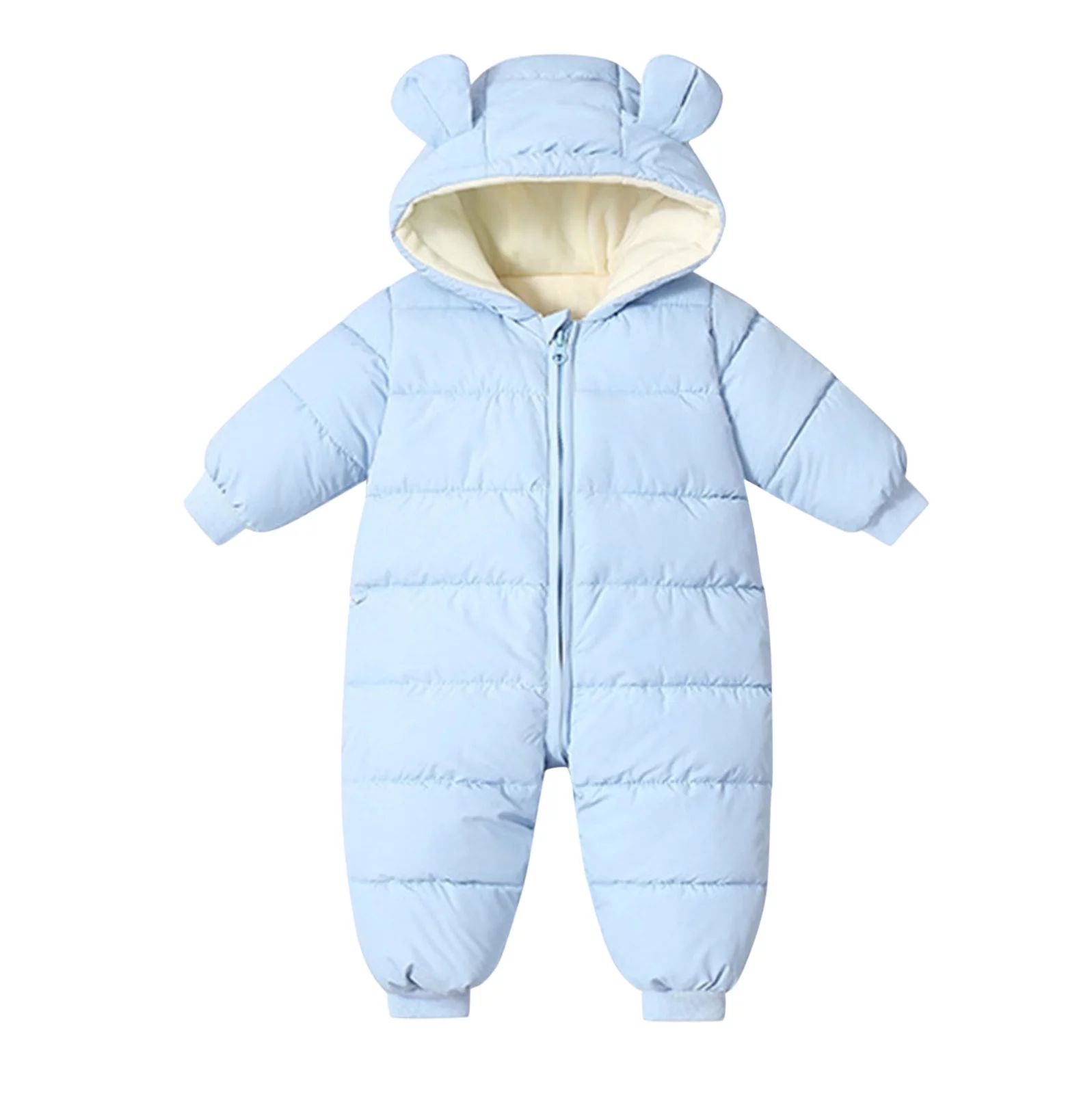 TAIAOJING Winter Coats for Kids with Hoods Warm Snowsuit Jumpsuit Down Romper Padded Outwear Snow... | Walmart (US)