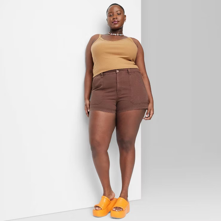 Women's High-Rise Cargo Utility Midi Denim Shorts - Wild Fable™ | Target