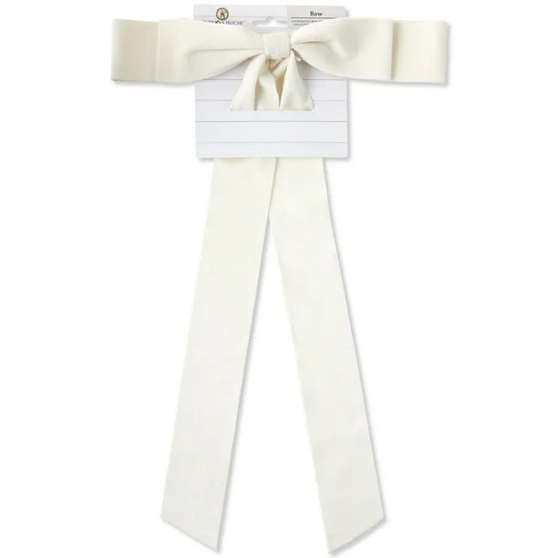 Ivory Floppy Suede Decorative Christmas Bow, 18", by My Texas House | Walmart (US)