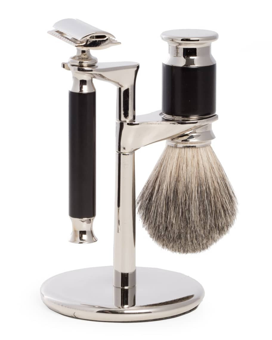 Bey-Berk Shaving Set w/ Safety Razor & Cream Brush | Neiman Marcus
