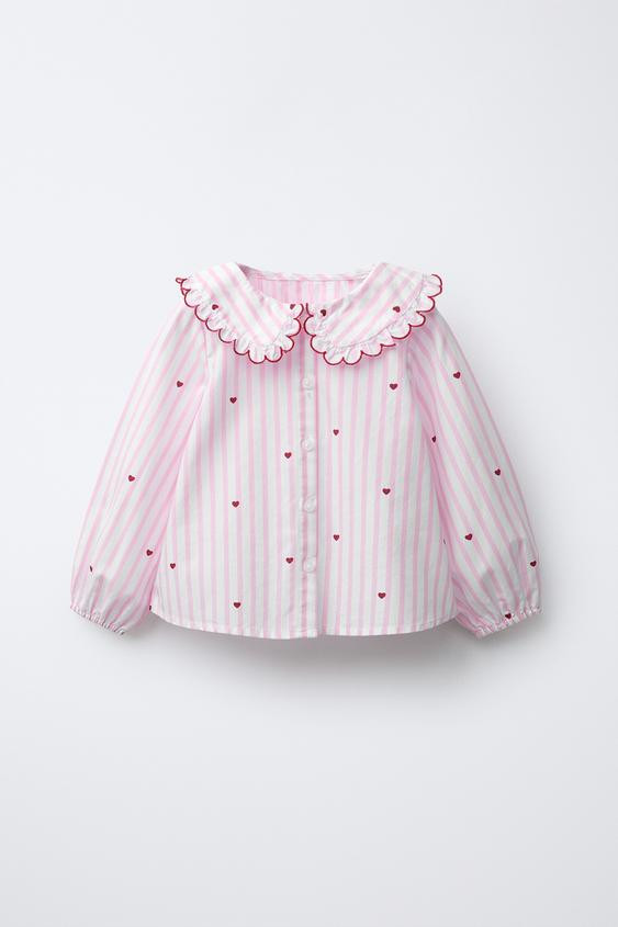 STRIPED AND HEART SHIRT | Zara US