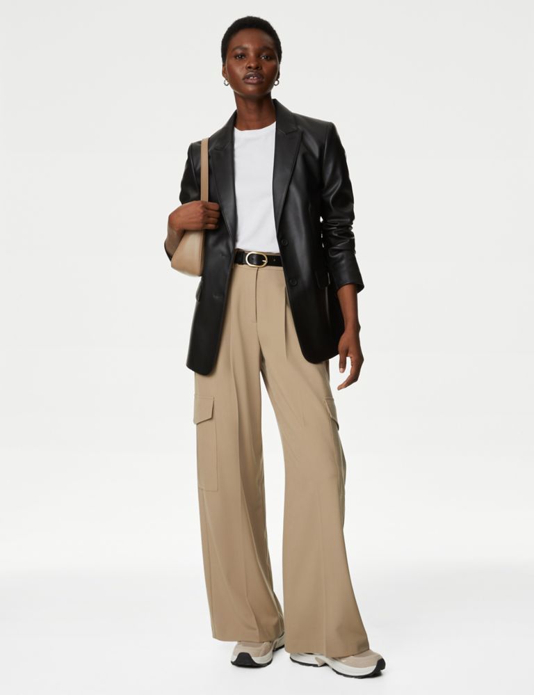 Cargo Pleated Wide Leg Trousers | Marks and Spencer CA
