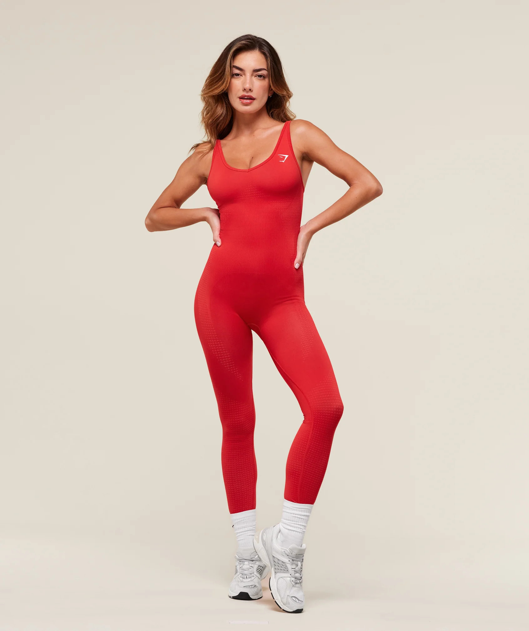 Gymshark Vital Sculpt Seamless All in One - Velocity Red | Gymshark CA