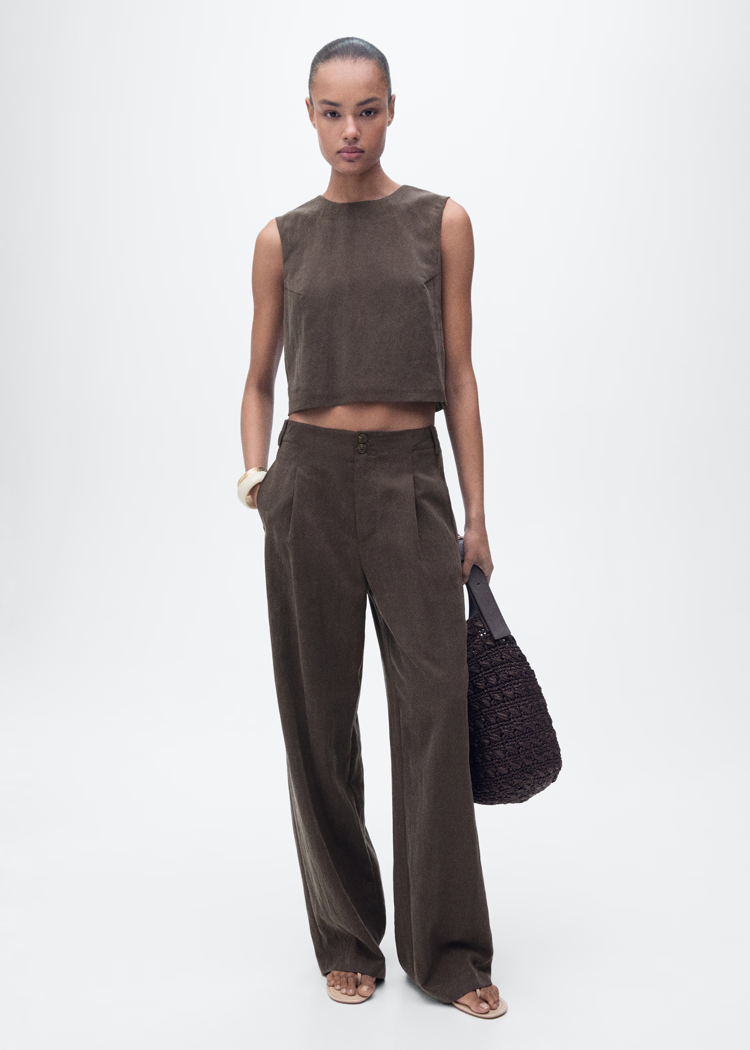 Lyocell top with buttons on the back - Women | MANGO USA | Mango (US/MX/AU)