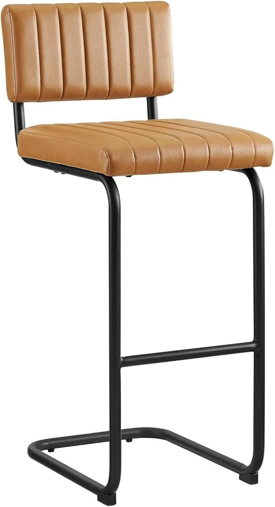 Modway EEI-6474-BLK-TAN Parity Vegan Leather Bar Stools - Set of 2, Black Tan | Amazon (US)