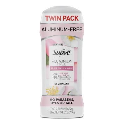 Suave Aluminum-Free Twin-Pack Deodorant - Rose Petal and Jasmine - 2.6oz/2ct | Target