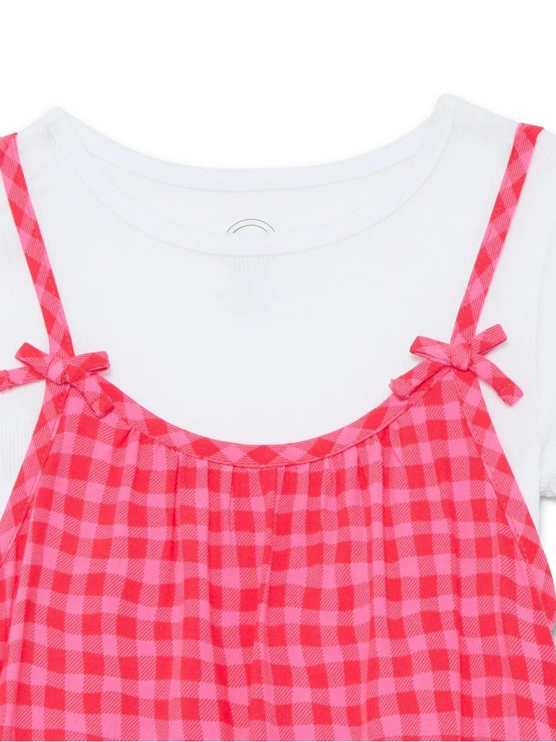 Wonder Nation Girls Cami Dress and Short Sleeve Tee, Sizes 4-18 & Plus | Walmart (US)