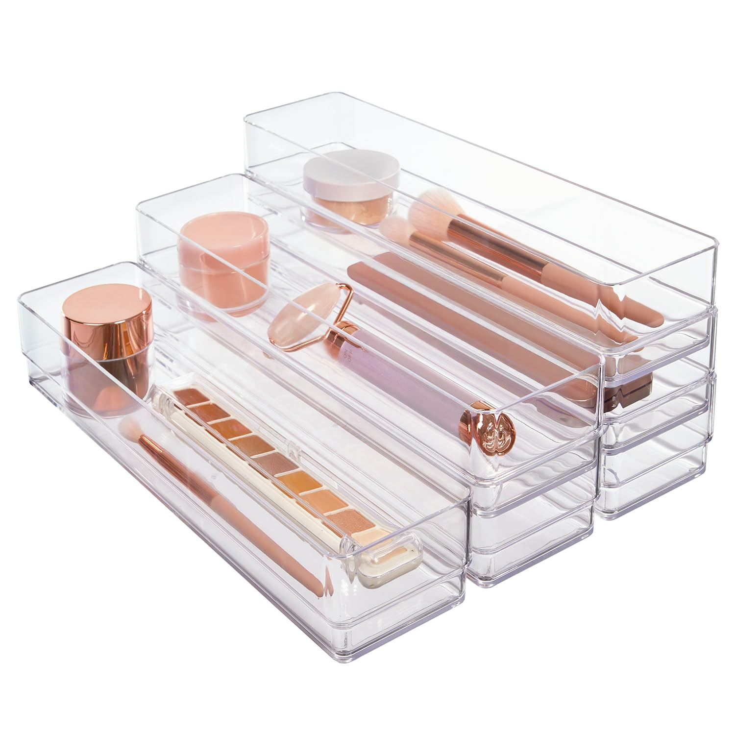 STORi SimpleSort 6-Piece Stackable Clear Drawer Organizer Set | 12" x 3" x 2" Rectangle Trays | N... | Amazon (US)
