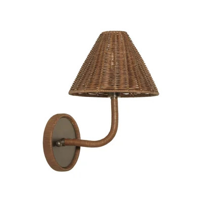Delphine Wicker Sconce in Dark Brown | Wayfair North America