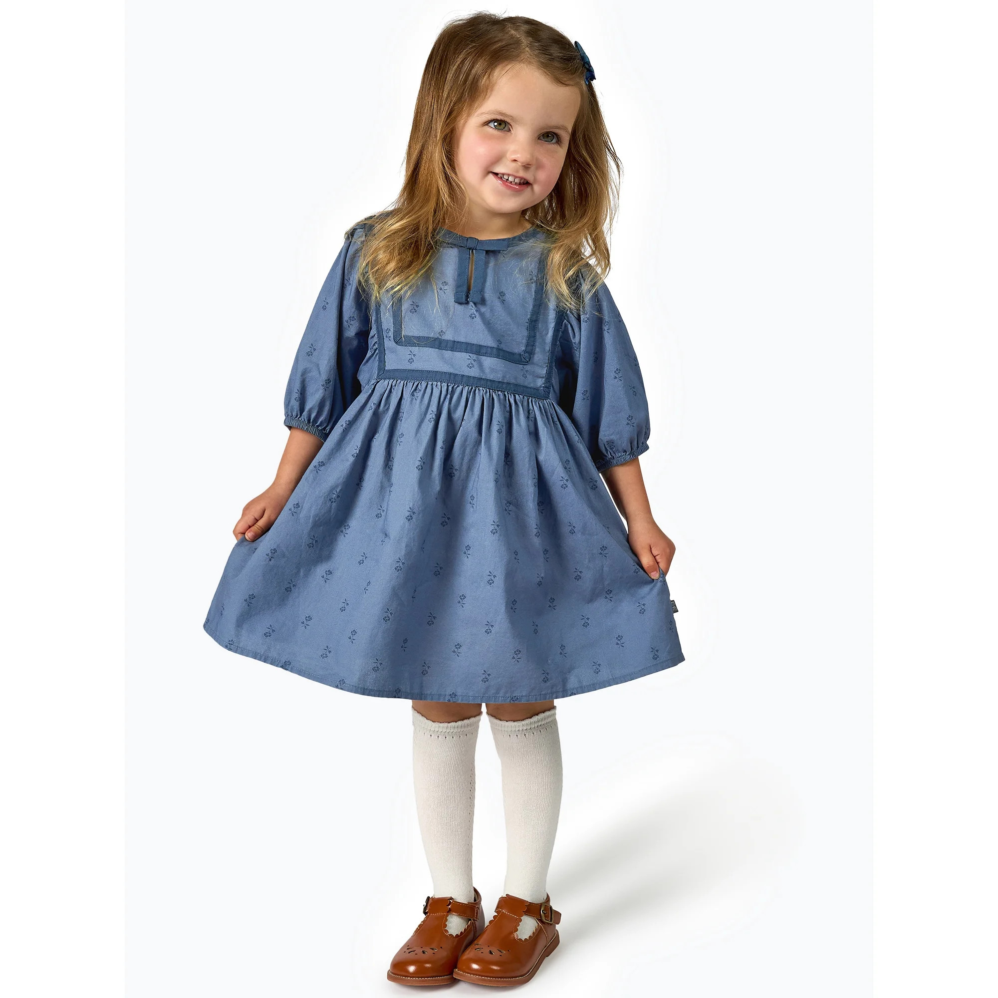 Modern Moments by Gerber Toddler Girl Yoked Bow Dress, Sizes 12M-5T | Walmart (US)