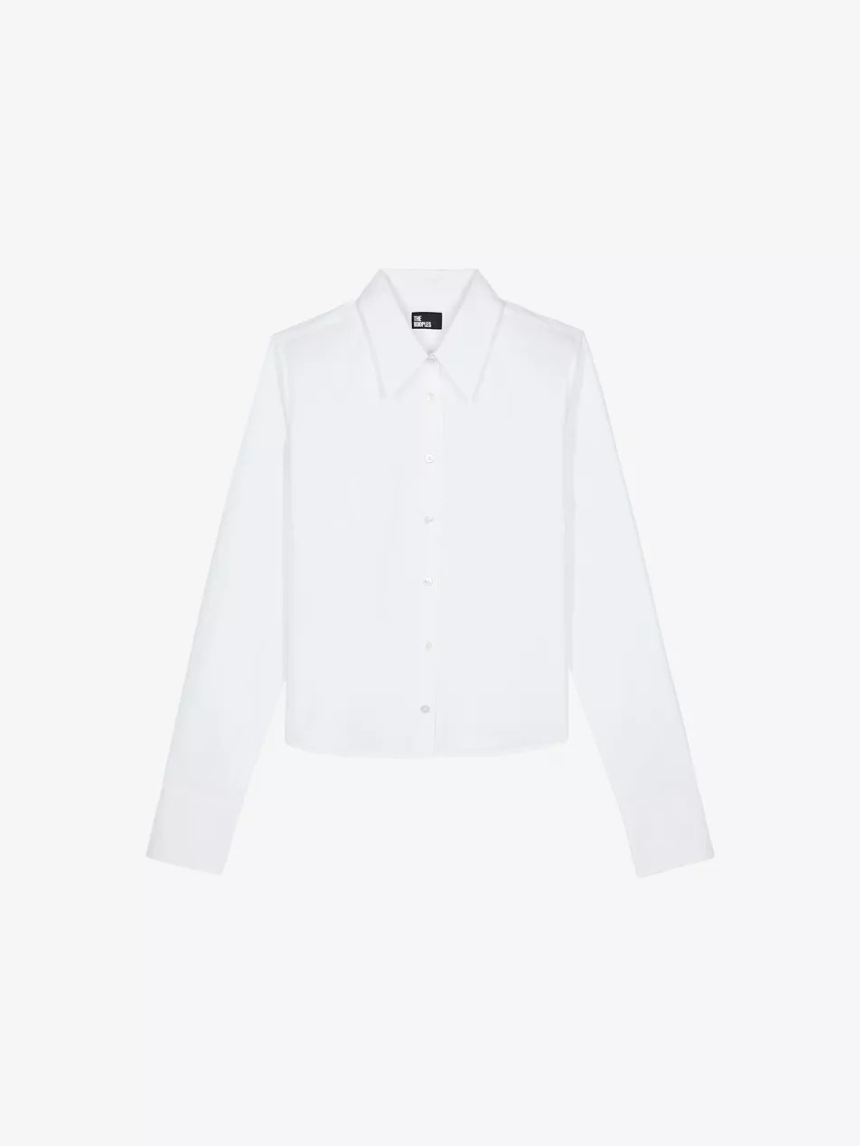 Classic-collar fitted stretch cotton-poplin shirt | Selfridges