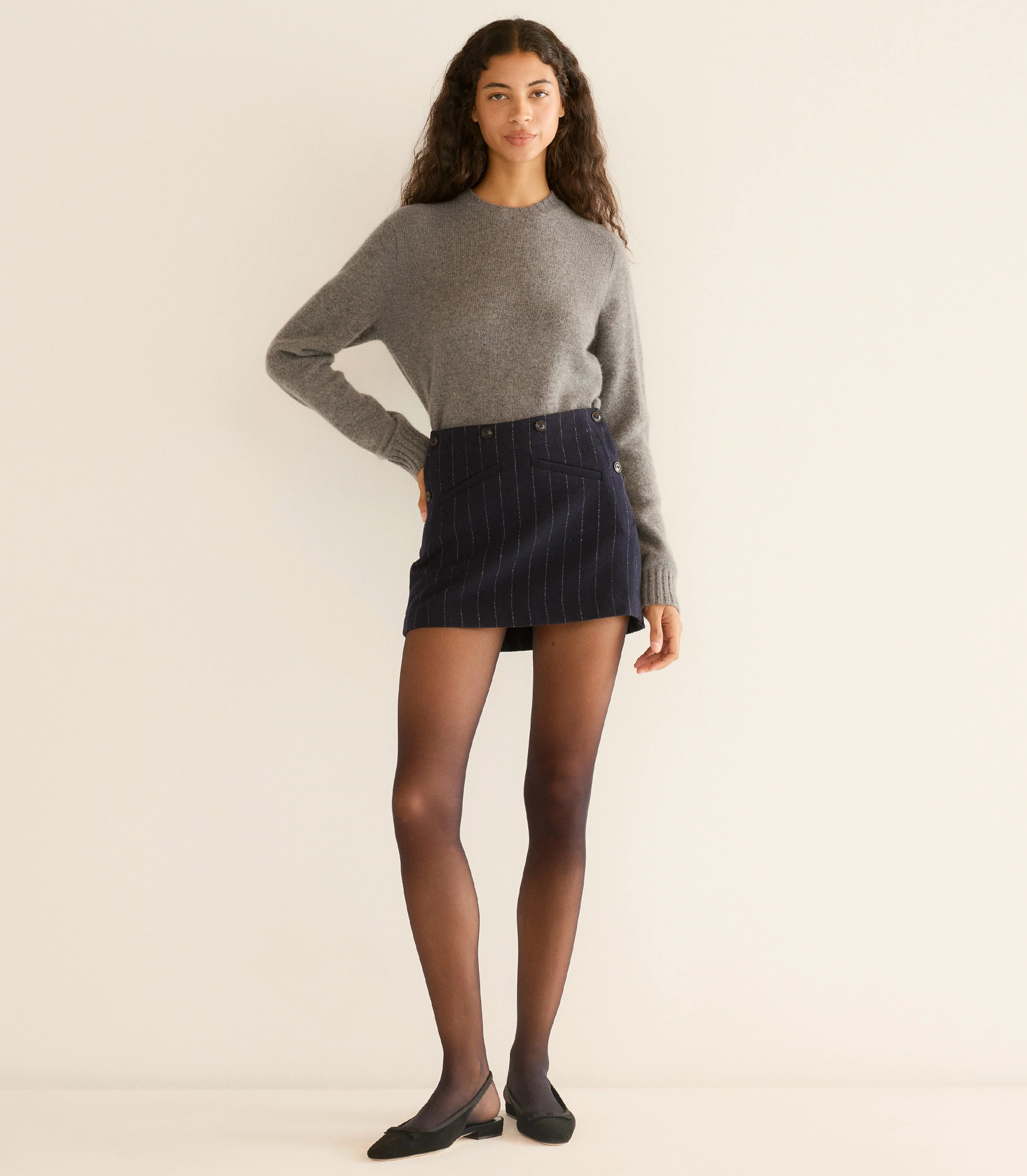 Huette Cashmere Sweater - Charcoal | DÔEN | DOEN