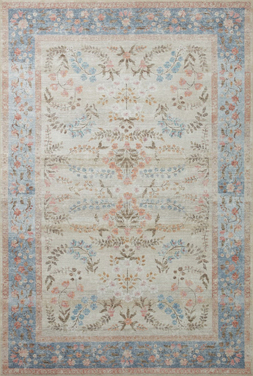 Palais PAL-04 Light Blue Printed Area Rug | Rugs Direct