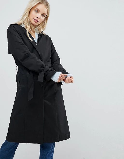 Only Cecile Collarless Trench Coat | ASOS US