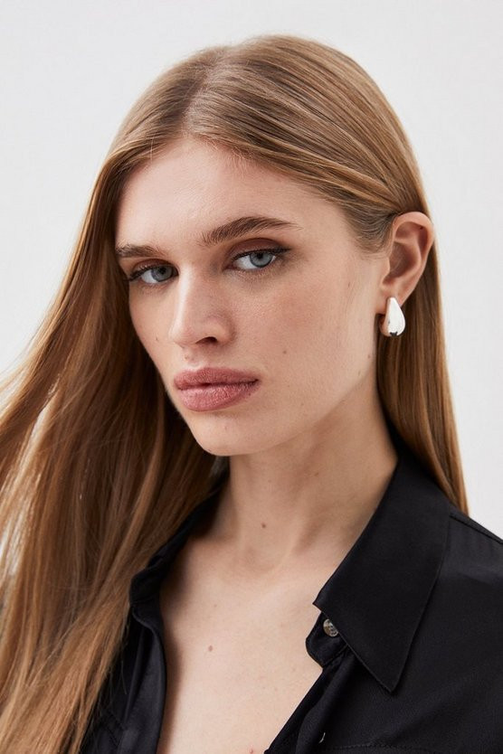 Round Drop Earrings | Karen Millen UK + IE + DE + NL