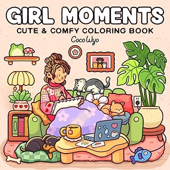 Girl Moments: Coloring Book for Adults and Teens Featuring Cute Cozy Daily Activities for Relaxat... | Amazon (US)