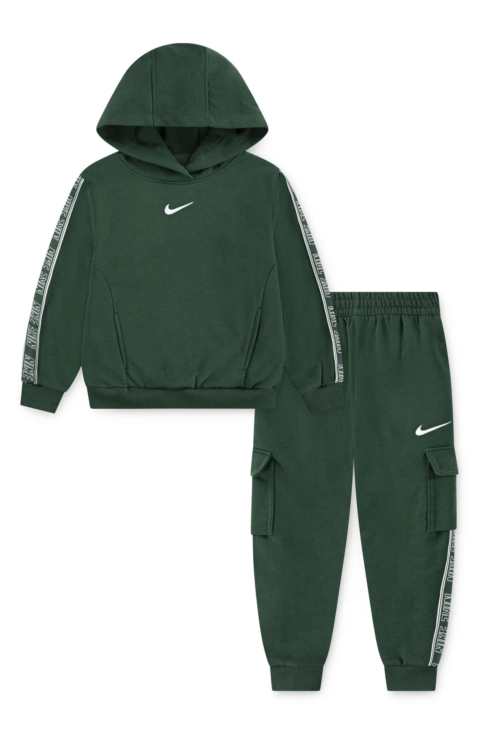 Kids' Logo Taping Hoodie & Cargo Joggers Set | Nordstrom