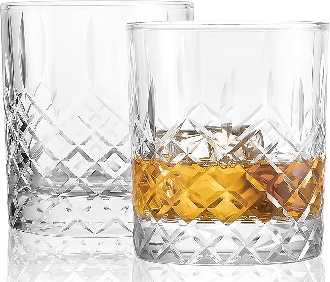 Premium Hand Cut Whiskey Glasses (13 OZ, Set of 2) - Handmade Double Old Fashioned Scotch Glasses... | Amazon (US)