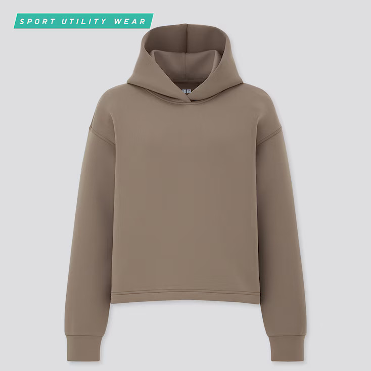 UNIQLO Women's Ultra Stretch Dry Sweat Long-Sleeve Hoodie, Olive, XL | UNIQLO (US)