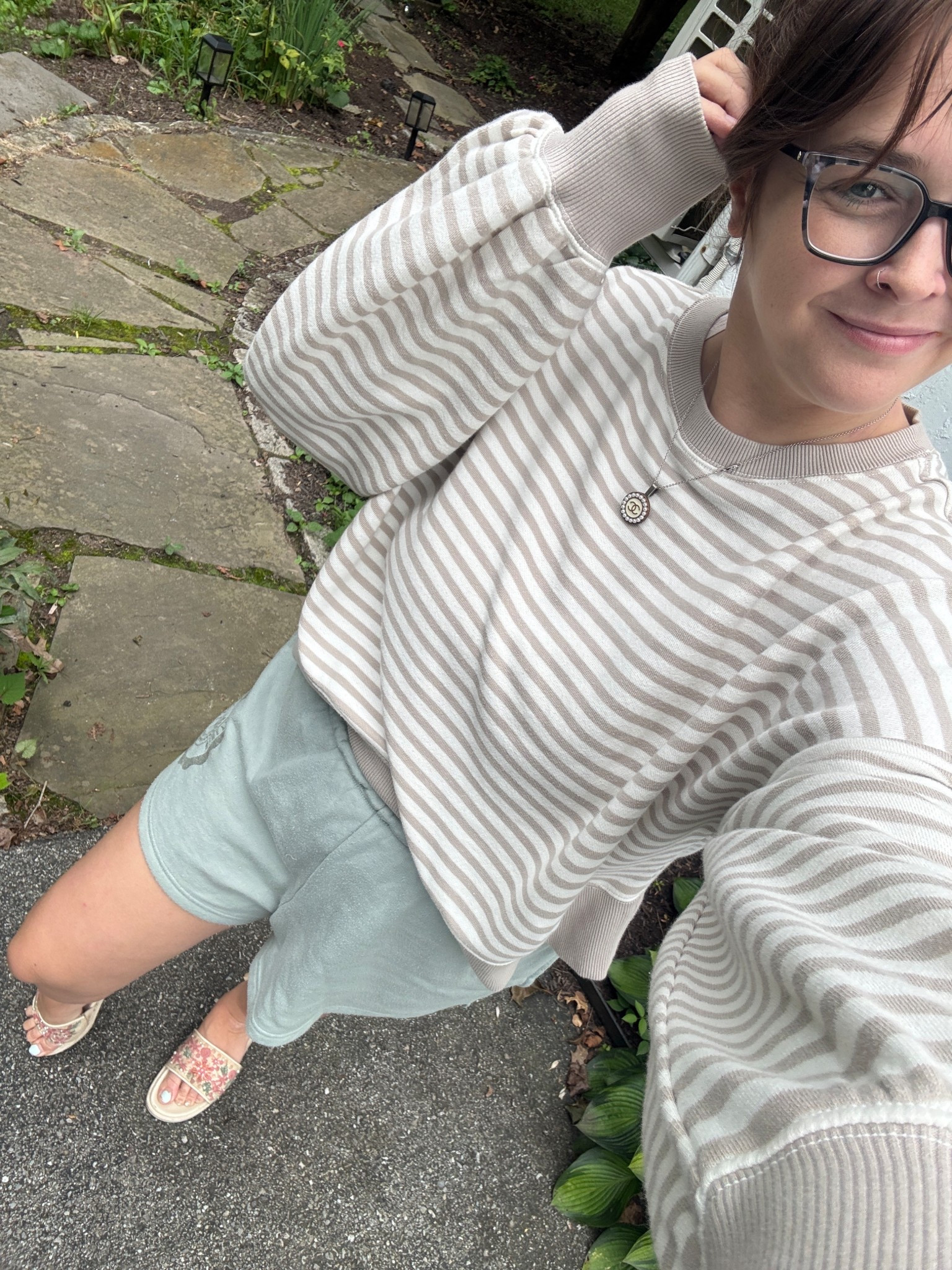 New favorite neutral striped sweatshirt! Love the drape and small balloon sleeves. Wearing a medium. Typically a large in clothing so it runs big.

Loungewear, oversized sweatshirt, neutral sweatshirt; American Eagle, striped sweatshirt, airport outfit, travel outfit, mom outfit, lounge outfit

#ltkmidsize #ltkseasonal #ltkfindsunder100