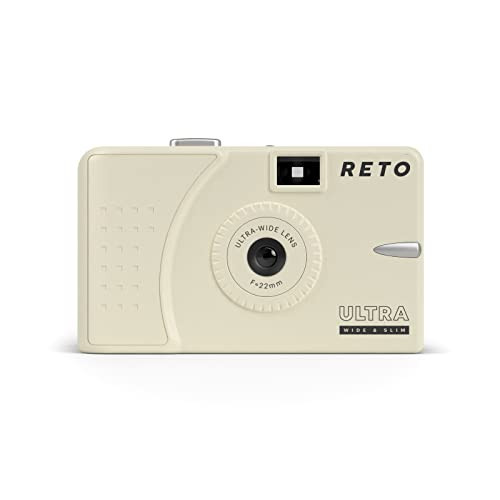 RETO Ultra Wide and Slim 35mm Reusable Daylight Film Camera - 22mm Wide Lens, Focus Free, Light Weight, Easy to Use (Cream) | Amazon (US)