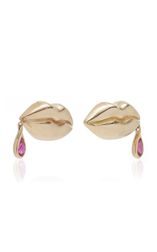 Last Kiss 14K Yellow Gold Ruby Earrings | Moda Operandi (Global)