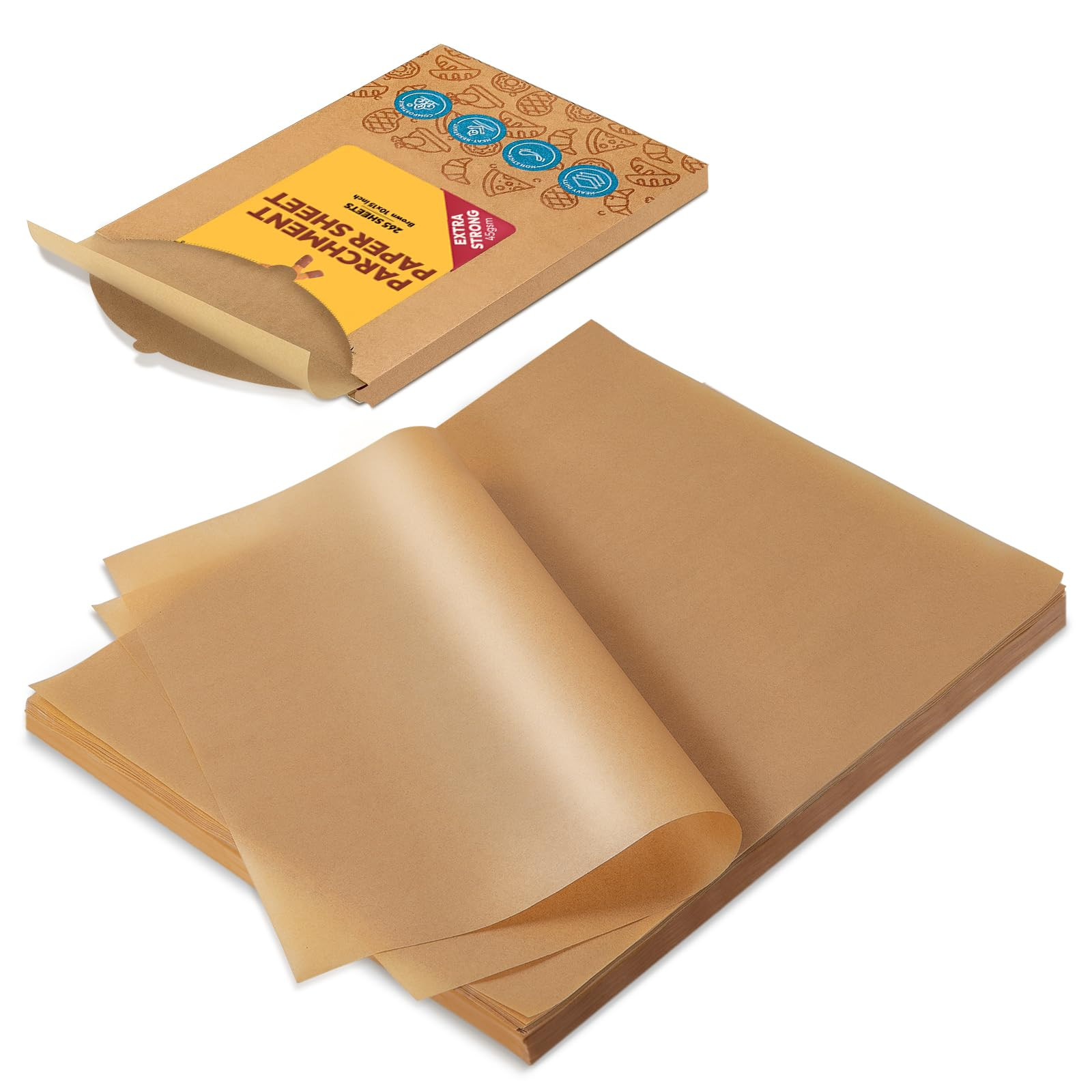 Katbite 265Pcs 10x15 inches Parchment Paper Sheets, Heavy Duty Unbleached Baking Paper, Pre-cut a... | Amazon (US)