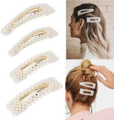 4 PCS Sweet Imitation Pearl Hair Clips Hairpin, Pearl Barrettes Simple Fashion BB Hairgrip Hairpi... | Amazon (CA)