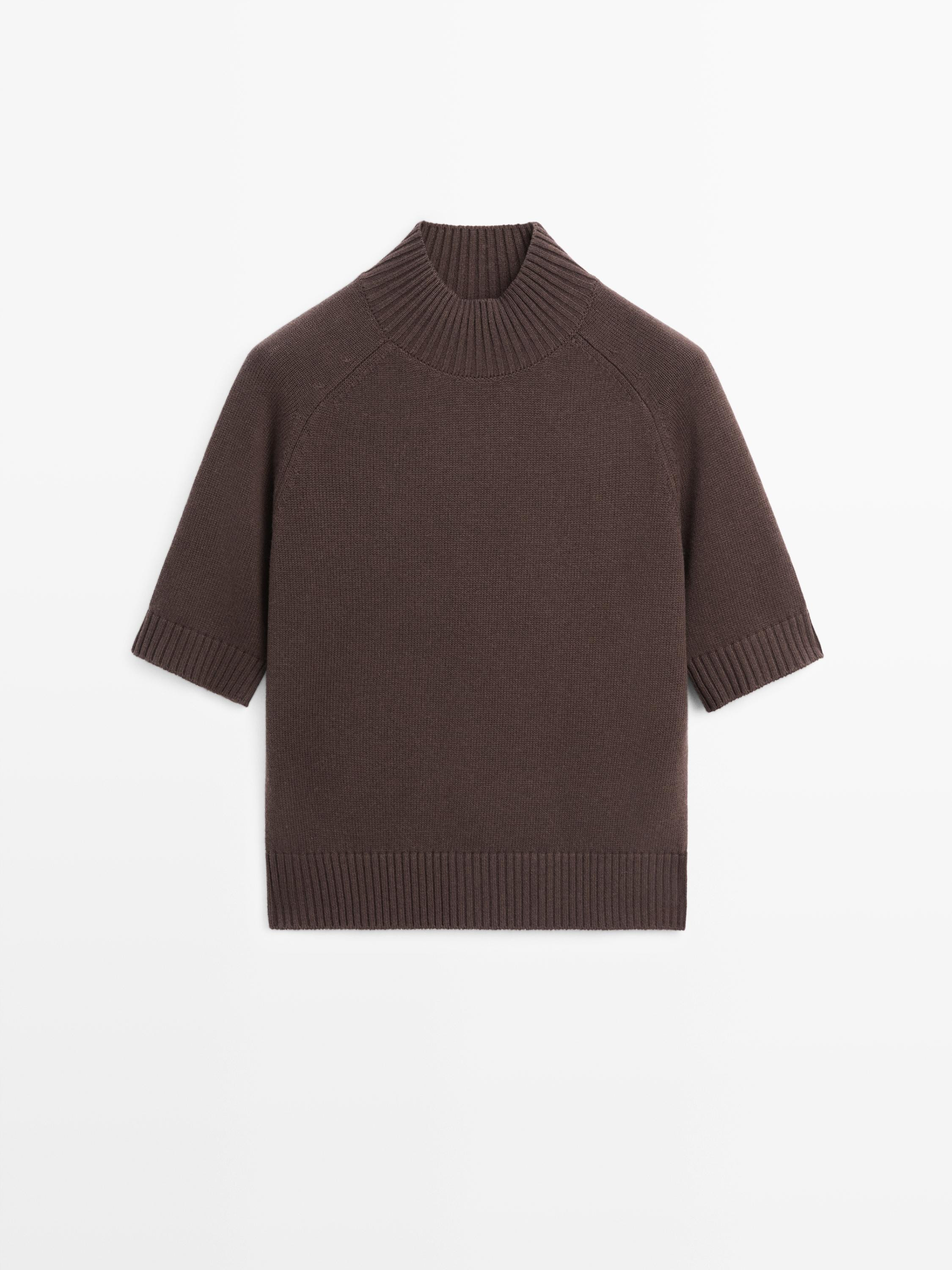 Cotton blend knit sweater | Massimo Dutti UK