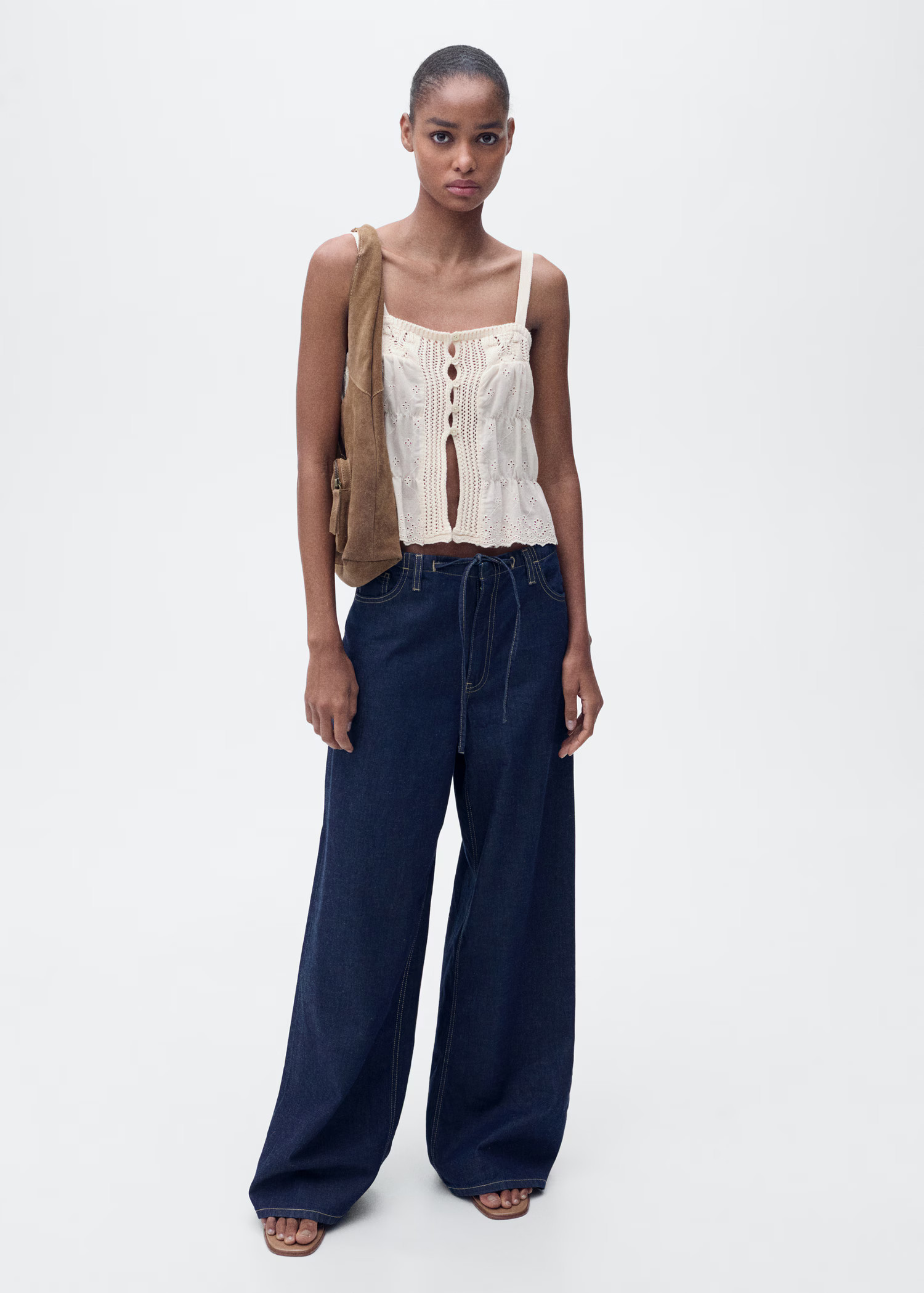 Combined top with openwork details - Women | MANGO USA | Mango (US/MX/AU)