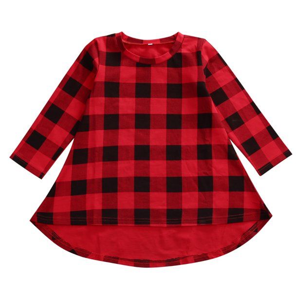 Toddler Baby Girl Plaid Christmas Princess Dress Xmas Clothes Party Dress Fall Outfits | Walmart (US)