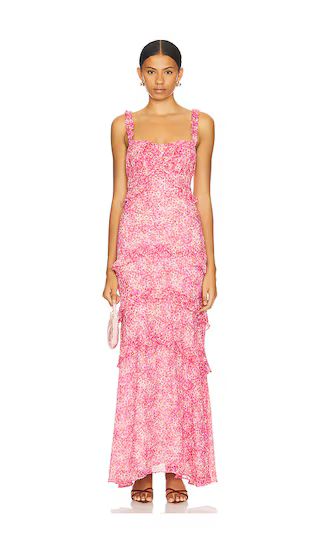 Olina Dress in Pink Ditsy | Pink Summer Dress | Pink Baby Shower Dress | Revolve Clothing (Global)