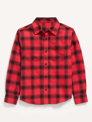 Long-Sleeve Pocket Plaid Flannel Shirt for Boys | Old Navy (US)