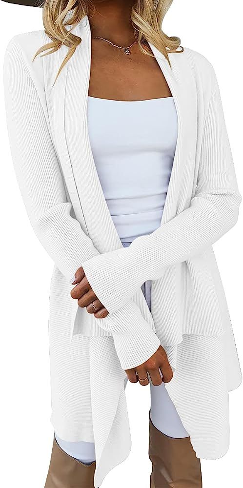 LILLUSORY Long Cardigan Sweaters for Women 2022 Lightweight Long Sleeve Drape Open Front Cardigan... | Amazon (US)