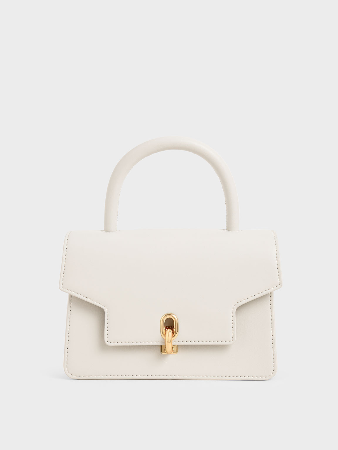 Leather Metallic Turn-Lock Bag | CHARLES & KEITH (US)