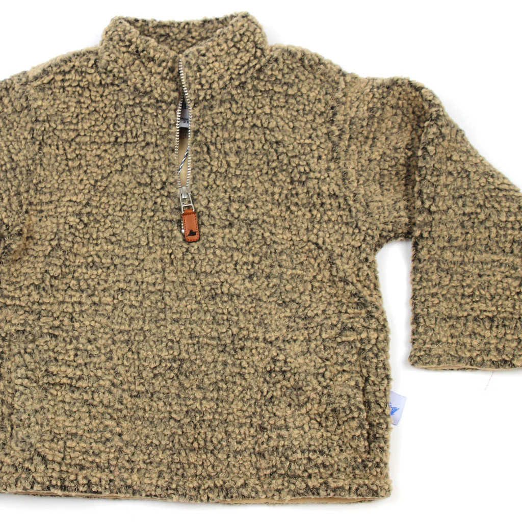 Sherpa Fleece Pullover for Kids - Brown on Brown | castles & crowns