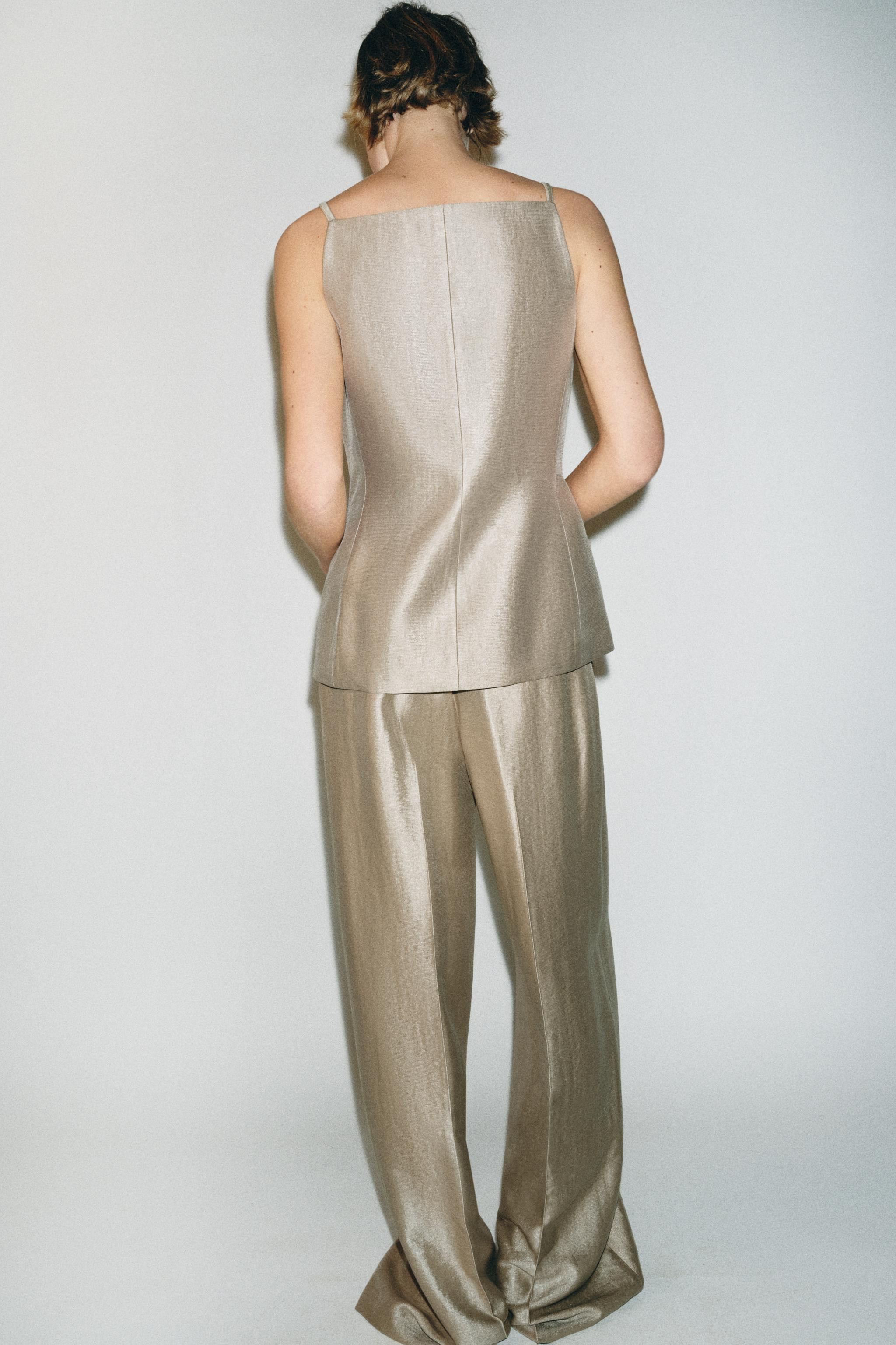 HIGH-WAISTED STRAIGHT LEG PANTS SET | Zara US