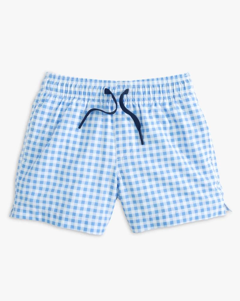 Boys Baldwin Gingham Printed Swim Trunk | Southern Tide