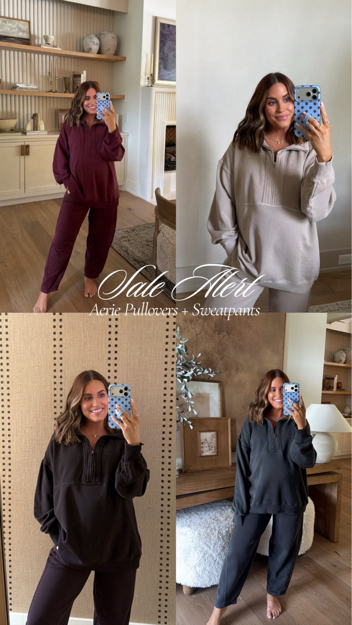 30% OFF Aerie pullovers + sweatpants! Recently ordered several sets and comfy staples to have for postpartum days. But also all great for comfy travel outfits, school pickup, lounging this fall/winter, etc! 

I’m wearing a size xs + xs short in every style here.

#LTKSaleAlert #LTKBump #LTKootd