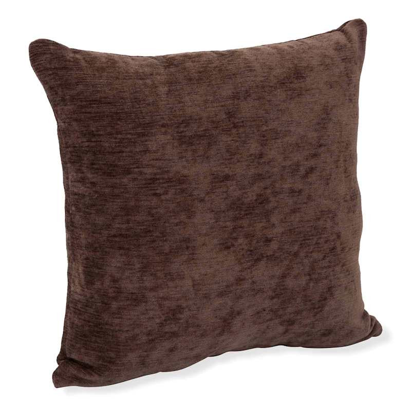 Reese Chocolate Chenille Throw Pillow, 18" | At Home