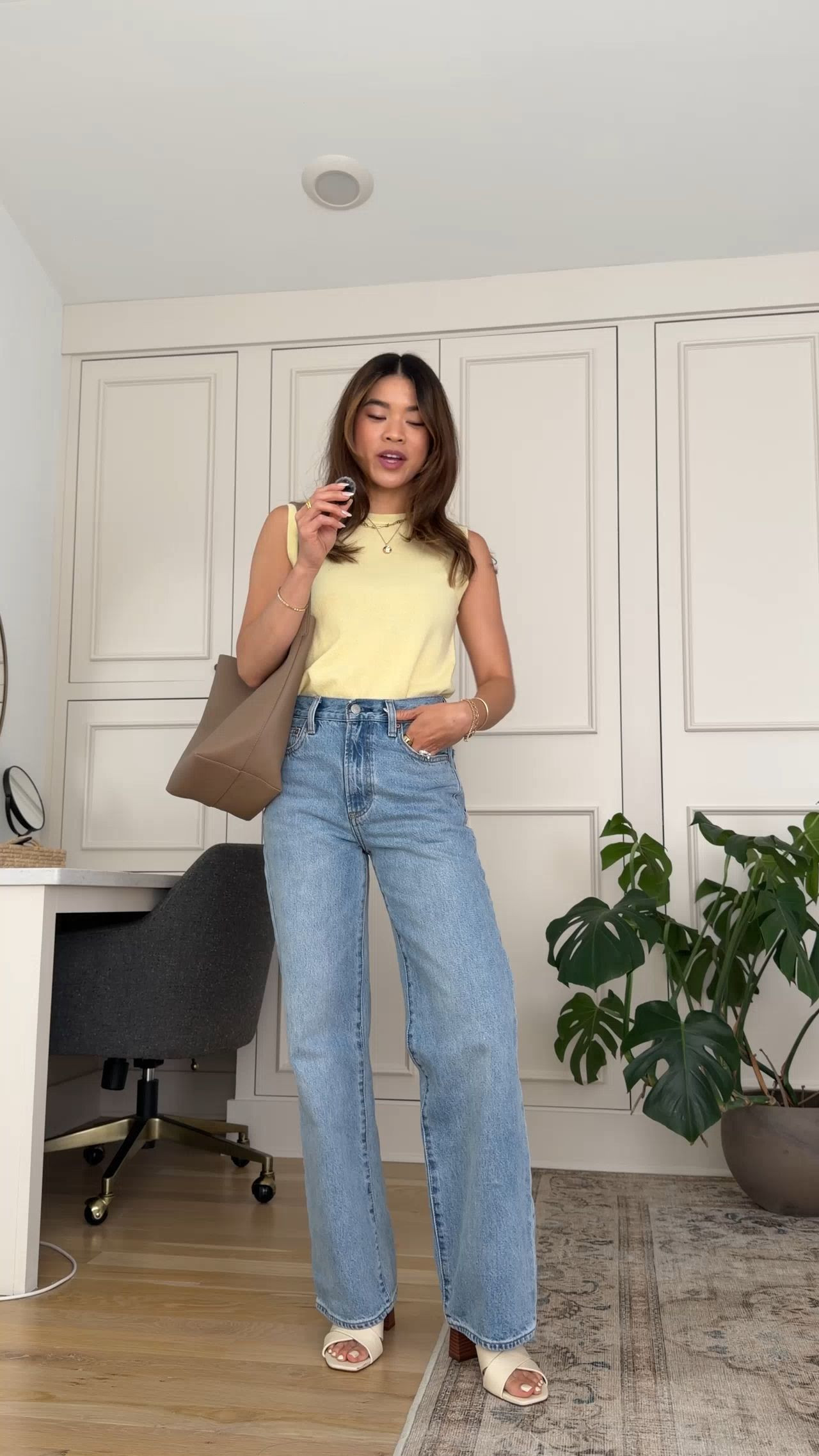 Sizing info:
•Yellow tank size 2XS in Lemonade •Wide leg medium wash jeans size 24 7 yrs bleu taboo 

petite fashion, get dressed with me, outfit inspiration, ootd, nashville outfit, Nashville influencer, petite style, vacation style, casual outfits, mom style, petite pants, spring outfits, spring outfit info, spring pants, spring outfit idea, spring top, spring bag, spring tank, spring shoes, summer pants, petite pants, cropped pants, aritzia pants, aritzia jeans, spring jeans, summer jeans, jeans, petite jeans,  

 @Aritzia 

#LTKootd #LTKSeasonal #LTKPetite